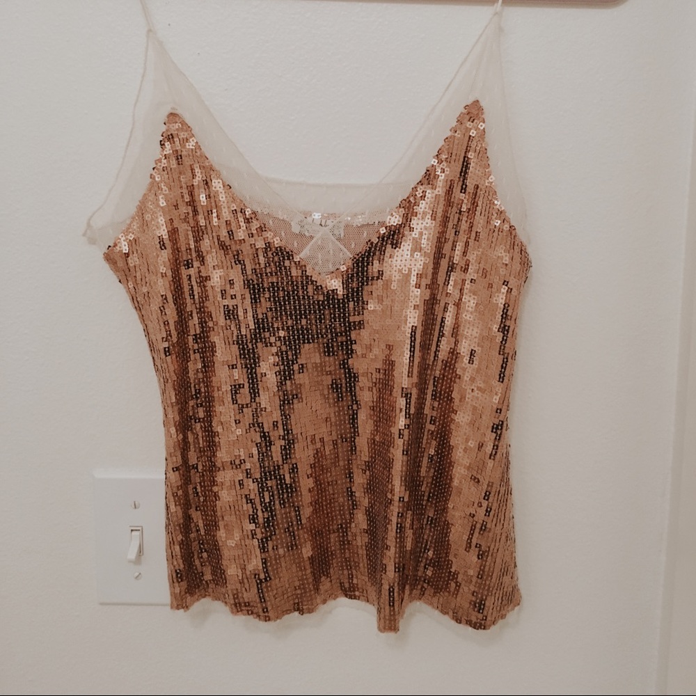 Free People Sequin Slip Tank